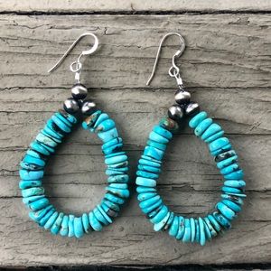 Blue Turquoise Heishi Beaded Loops